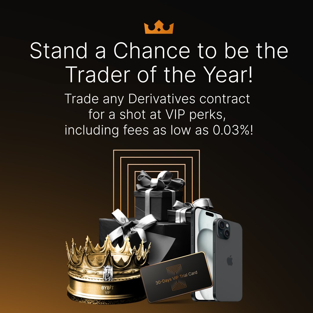 🚀 Experience Bybit's Trader's Year 2024!

Trade any Derivatives for a shot at VIP perks including 0.03% fees, Electrifying battles, VIP trials, and Gala dreams. Transform your trades into a ticket to luxury.

✍️ Join Here: i.bybit.com/ab2EN0sZ

#BybitTraderof2024 #BybitVIP