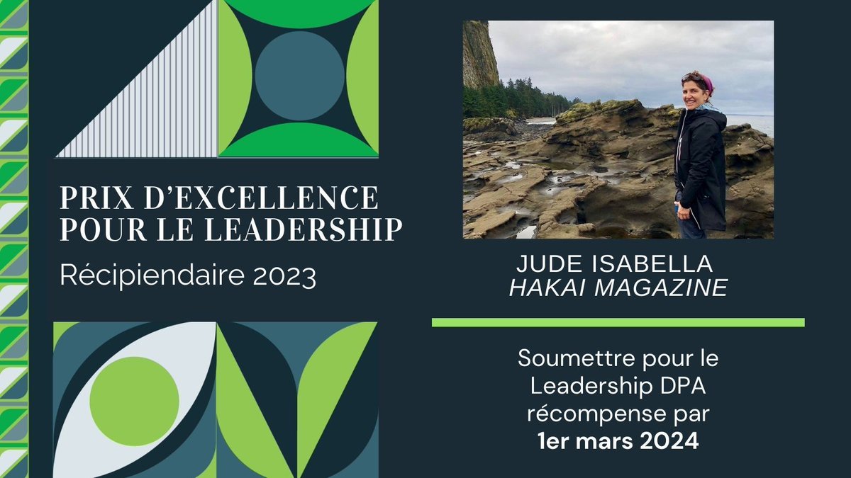 Jude Isabella, fondateur et rédacteur en chef de Hakai Magazine, a été le récipiendaire du Digital Publishing Leadership Award 2023. Soumis d'ici ce vendredi 1er mars ! buff.ly/3FAPlE5