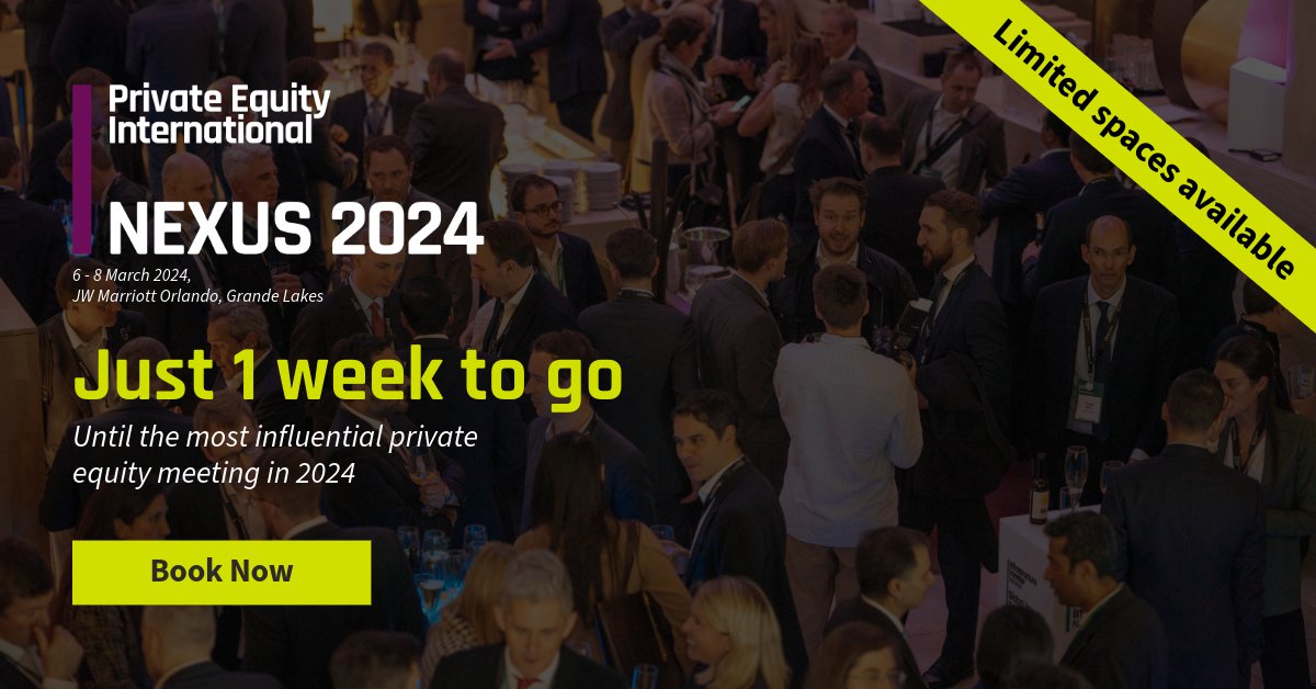 #NEXUS2024 is only 1 week away! We have brought together investors responsible for more than $30trn of LP capital, an agenda packed full of actionable insights, and a unique networking experience to create the PE event of the year. Book now: okt.to/tBjlvh