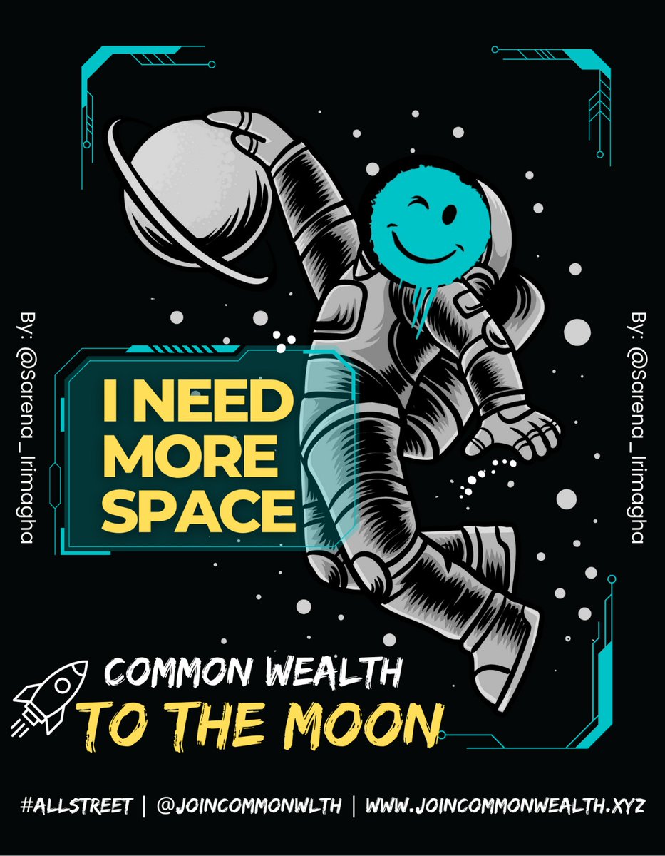 Sarena_Irimagha's tweet image. What&apos;s Up All Street,

It&apos;s time for LIFT OFF!!!
🧑‍🚀🚀🚀🚀🌕

Enough said! LET&apos;S GO!!!!
💥🔥🔥🔥💥

#WeAreAllStreet 🫶
#FreeVCFund 🤑
#joincommonwealth 🔥