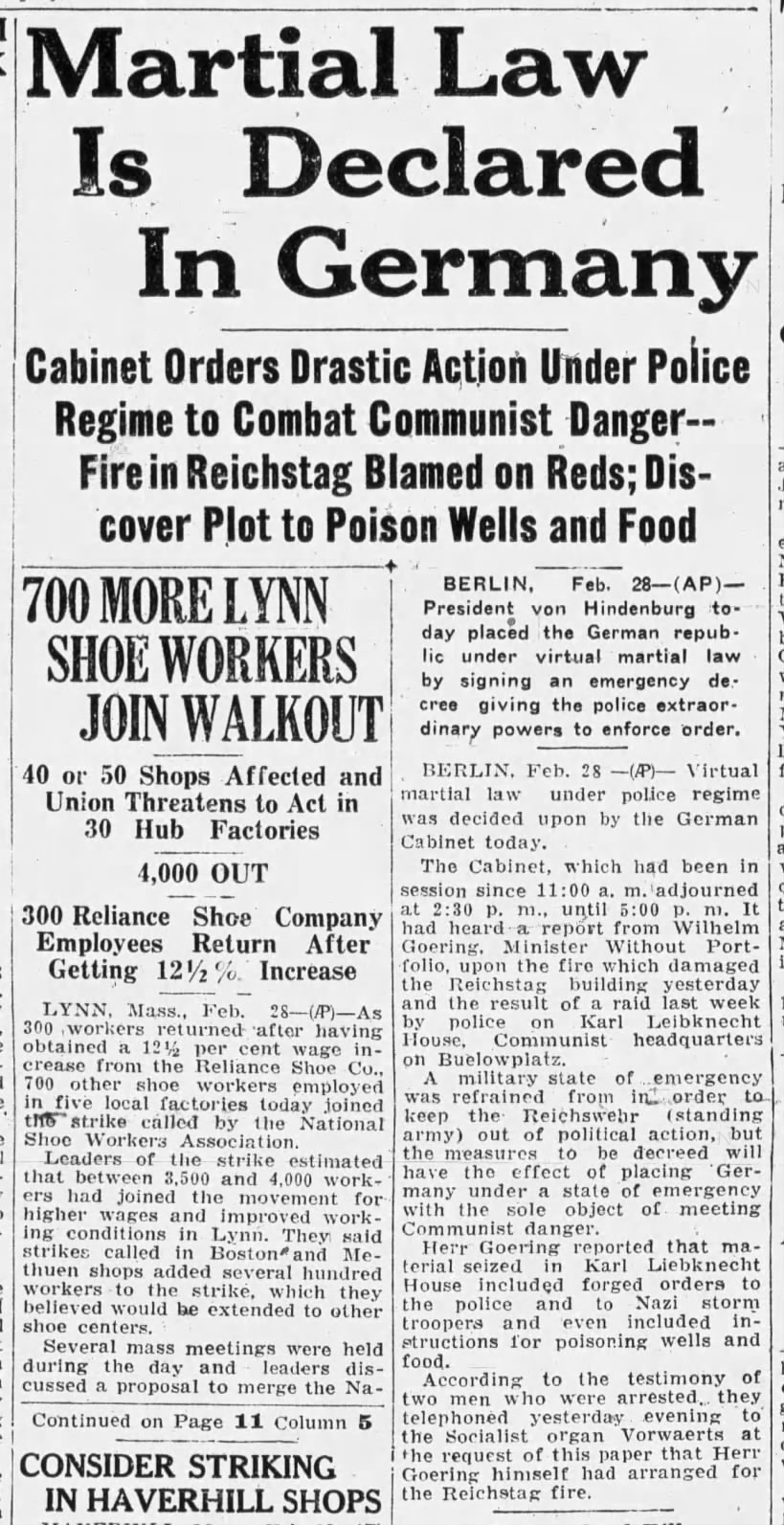 Rachel Bitecofer 🗽🦆 on X: &ldquo;2/28/1933 Decree of the Reich 