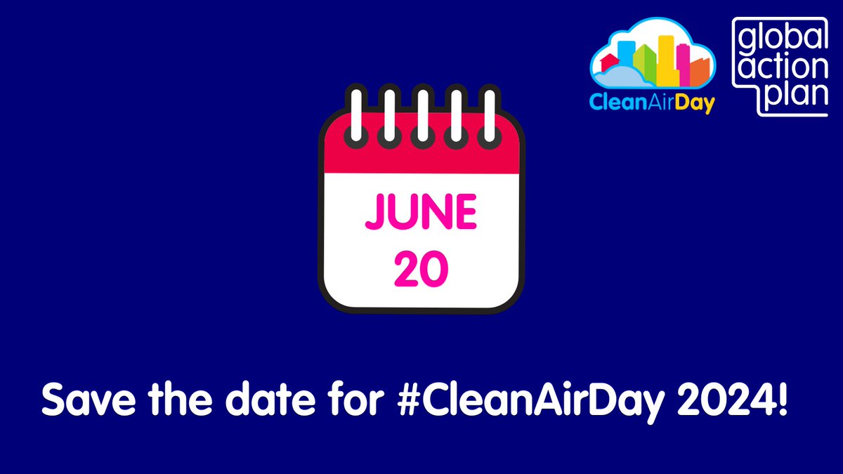 #CleanAirDay will be back on 20 June 2024 - make sure to save the date! 🗓️

Be the first to find out more about this year's campaign 👇
actionforcleanair.org.uk/#sign-up