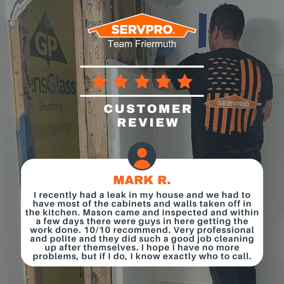 ⭐⭐⭐⭐⭐ Thank you for trusting #SERVPROTeamFriermuth for your restoration needs. When you experience a loss, count on #servpro to deliver professional and reliable service every time. Your satisfaction is our top priority! #RestorationExperts #CustomerSatisfaction