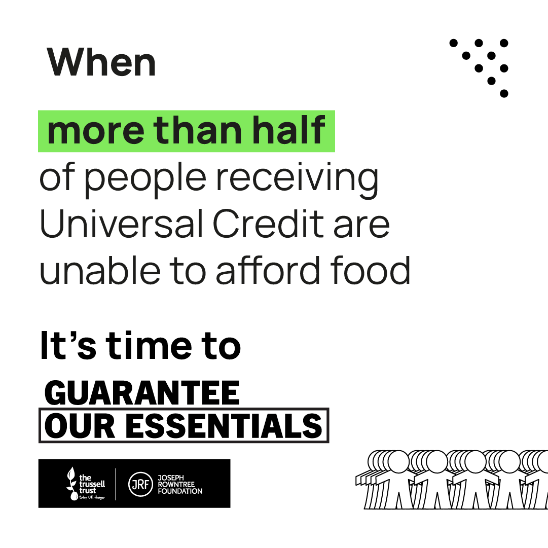 Millions of people are going without essentials because Universal Credit is falling short. This isn’t right. And we’re so grateful 150,000 of you have joined us, @TrussellTrust and @jrf_uk to call for change. Thank you for standing with us