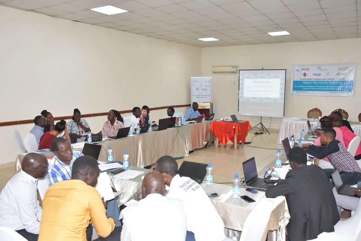 The 'Media for Pluralism' training in Juba, aimed at improving journalists' knowledge and analytical skills in South Sudan, has concluded with over 20 participants from ten states, focusing on conflict reporting, post-conflict situations, and election violence.