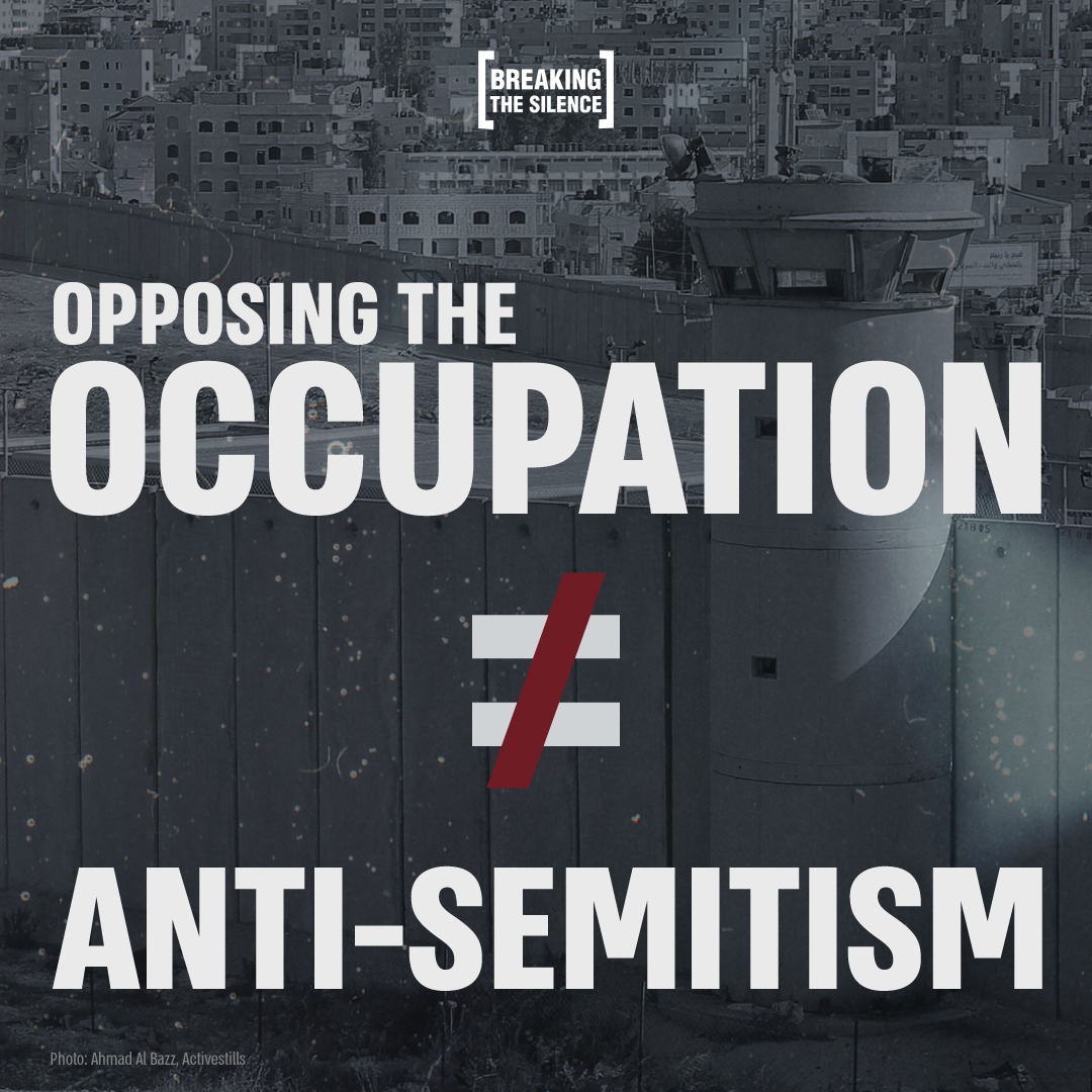 As Israelis, and as former IDF soldiers, we unequivocally say: Opposing the occupation and apartheid does not make you antisemitic. Neither does calling for an end to the bombardment of Gaza. Fight antisemitism. End the occupation. Demand a ceasefire in Gaza. Now.