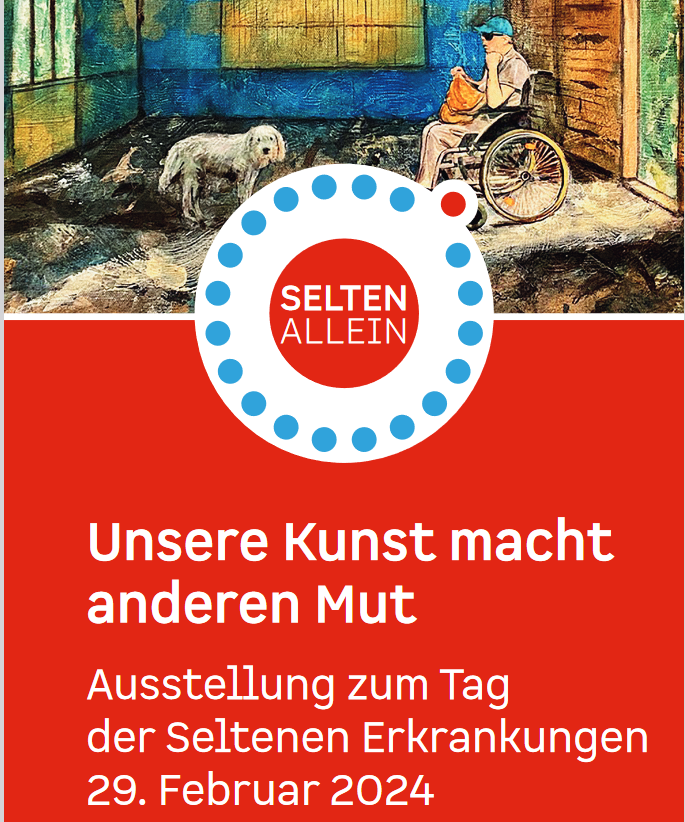 📢Auch dieses Jahr gibt es die Ausstellung ▶️Selten allein◀️zum Tag der #SelteneErkrankungen💙💜💚 Rund um den 29. Feb. sind Selbstporträts👩‍🦰🖌️🎨 von Betroffenen in den Einkaufsbahnhöfen Berlin, Dresden, Freiburg, Lübeck & Mainz zu sehen. 👉seltenallein.de #RareDisease