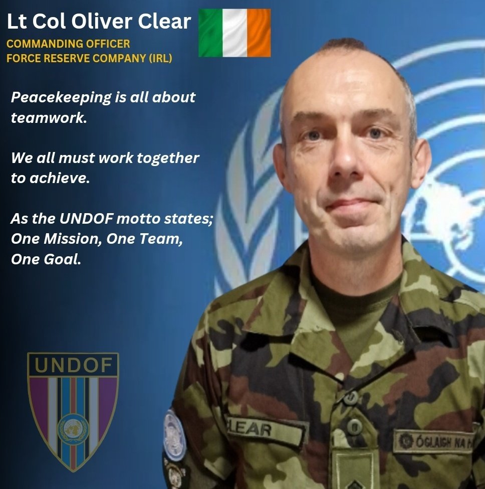#UNDOF Force Reserve Company Commanding Officer, Lt Col Oliver Clear, shares his views on successful #Peacekeeping operations ahead of the #Irish Contingent medal parade tomorrow.