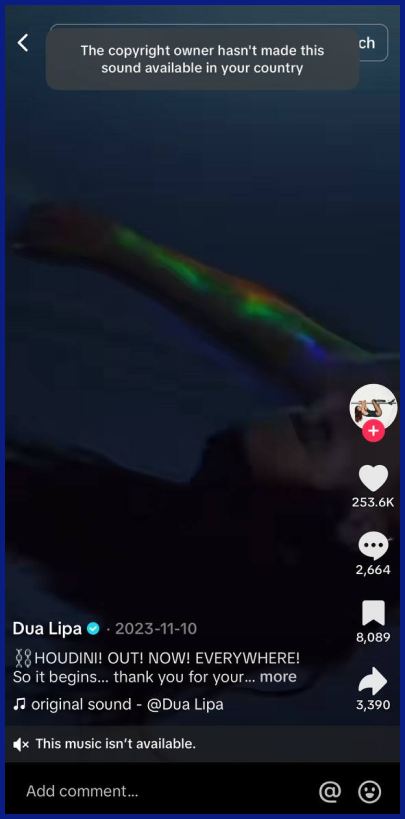 one2fan_'s tweet photo. More TikTok music’s vanishing! 🎶

Due to the battle between Universal Music Group & TikTok, songs by label artists have disappeared. Some tunes from Warner, Sony and smaller labels are going silent too because they were written in cooperation with UMG artists! 😵

Source: https://t.co/KVI2NRppdo

#tiktoknews #tiktokmusic #contentcreators