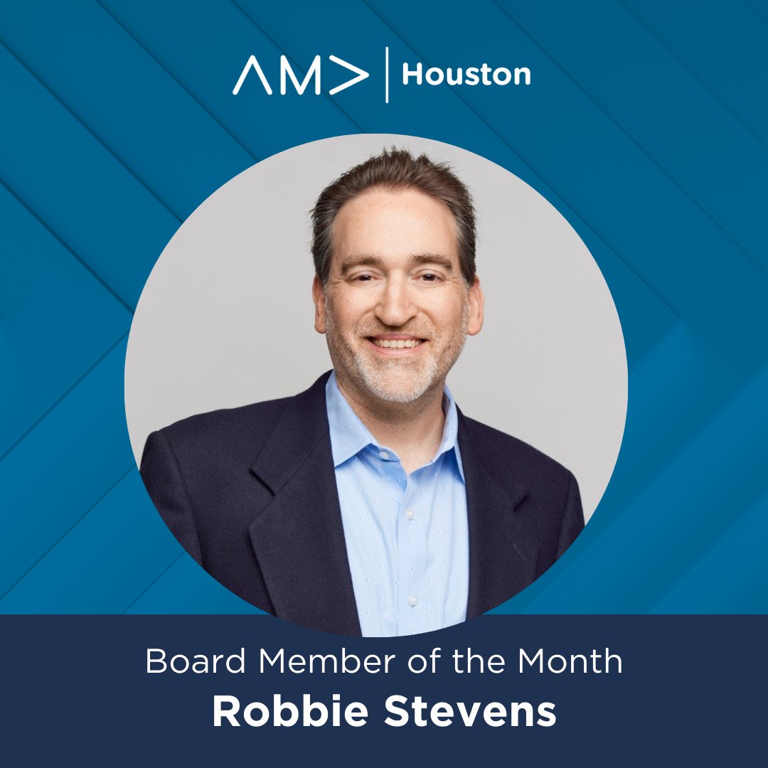 amahouston's tweet image. This month we’re recognizing our Communications VP Robbie Stevens as Board Member of the Month. As leader of the Comms team, he keeps communications flowing for our many events and updates across multiple platforms. We&apos;re so glad you&apos;re a part of the AMA Houston team Robbie!