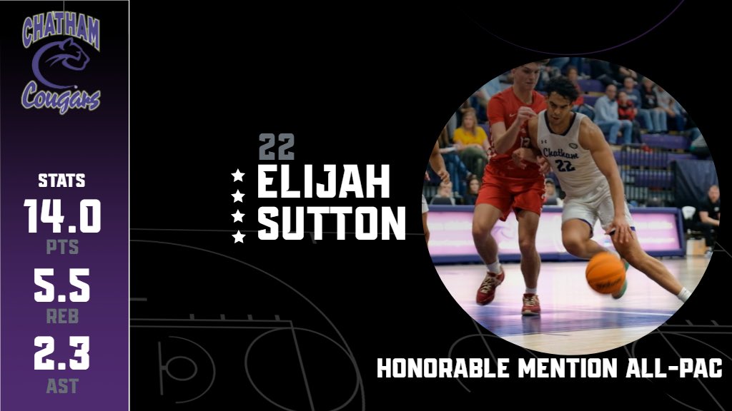 ChathamMBB's tweet image. Congratulations to Diaun, Elijah &amp;amp; Simon for making the PAC All-Conference Team‼️

Diaun was named Second Team All-PAC, while Elijah &amp;amp; Simon were named Honorable Mention All-PAC

#d3hoops