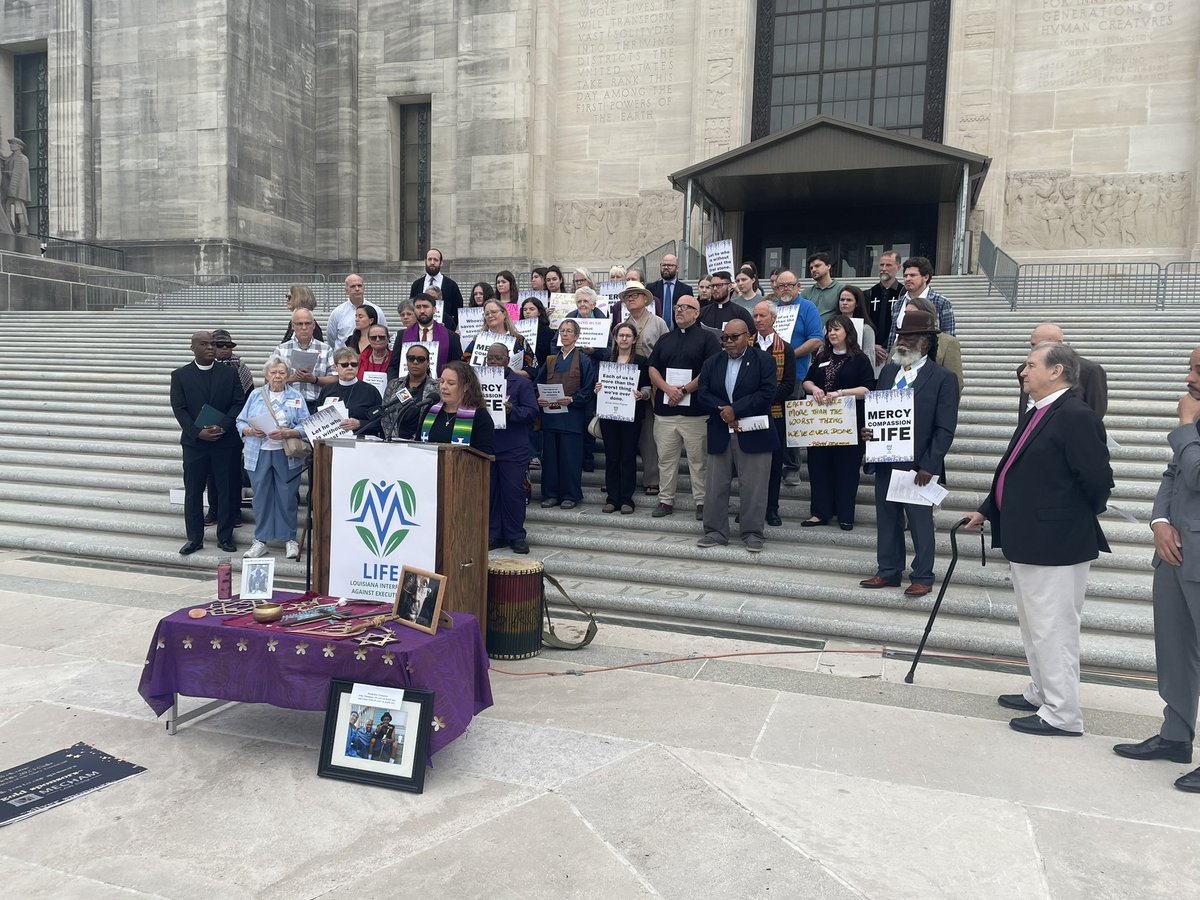 A group of religious leaders of different faiths have gathered on the steps of the Capitol to oppose HB6, which expands methods of execution. #lalege #lagov