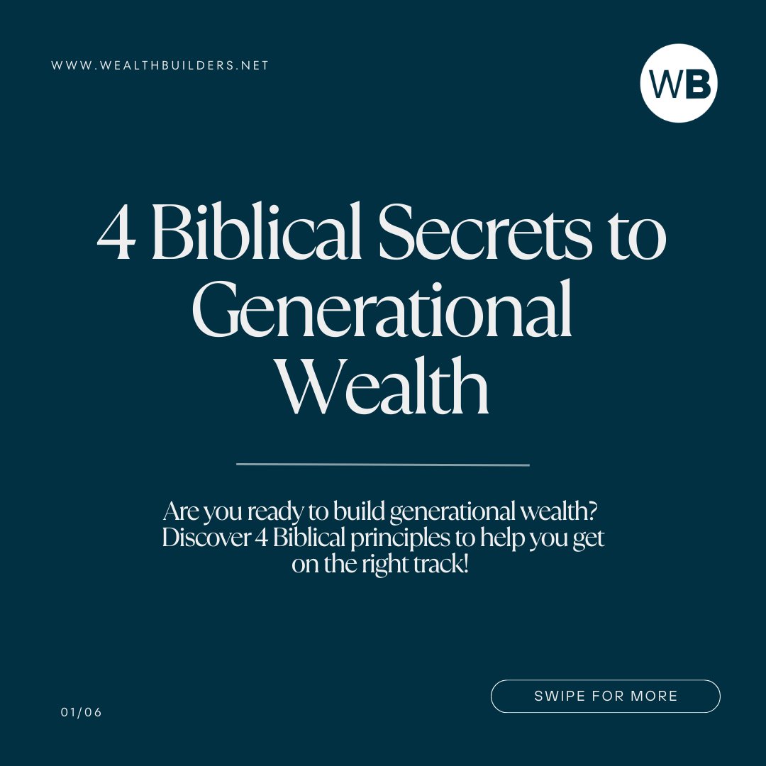 BillyEpperhart's tweet photo. Swipe to learn the 4 key principles that will help you create a legacy. Then click the link below to read today’s blog, “10 Tenets of Biblical Generational Wealth.”

https://t.co/7mtOfrBJGe

#FinancialSecrets #FamilyLegacy #BiblicalInvesting https://t.co/yo97FFsIOi