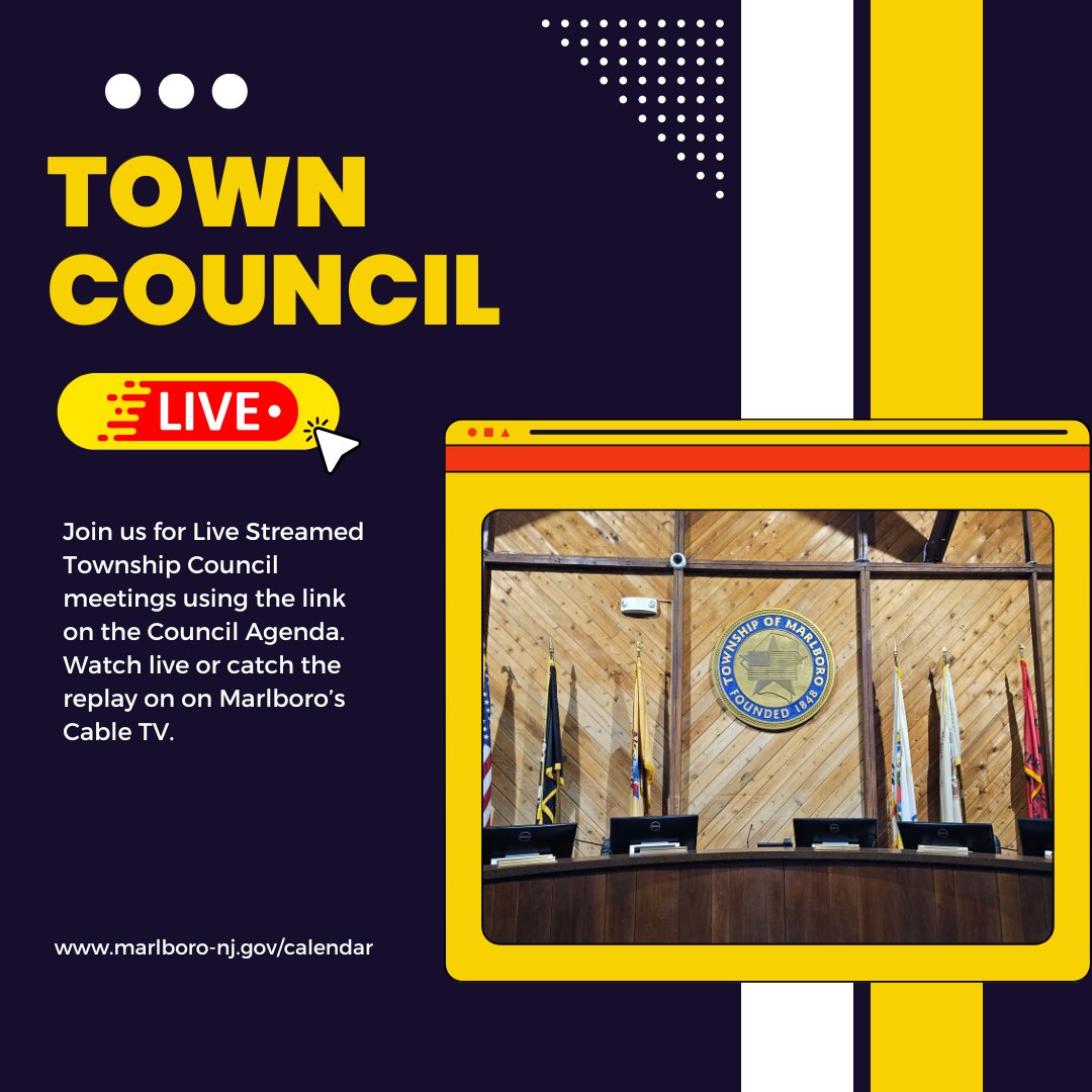 Town Council meetings can now be watched live with on-demand viewing available as always. read more: We're live! Read more: patch.com/new-jersey/mar… #government #LIVESTREAM