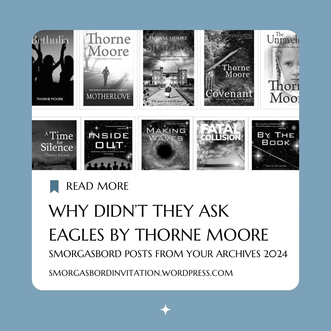 Read an exclusive #ShortStory from @ThorneMoore’s archives posted as part of her feature in Smorgasbord Blog Magazine. Read more here: smorgasbordinvitation.wordpress.com/2024/02/13/smo… Thanks to @sgc58 for the fantastic #blog