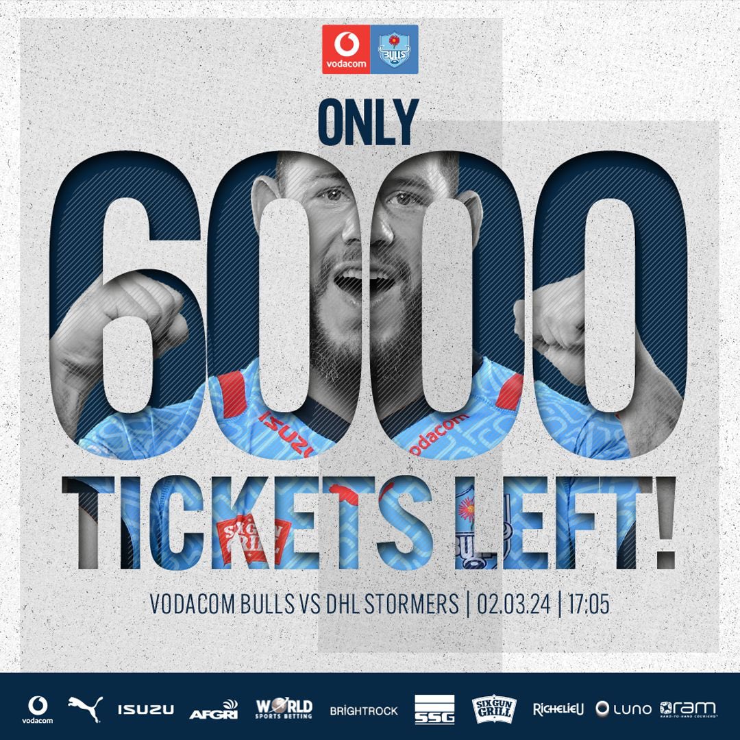 🚨 926 sold in 30 minutes 🚨 Only 6000 left. Let’s #FillUpLoftus 🎟️ Tickets here: bitly.ws/3bP2f @Vodacom #urc