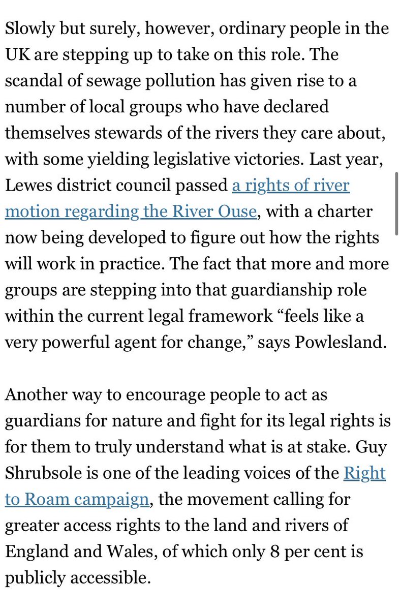 Rights of Nature in The Times! An excellent article by @henryfabird following our government’s poorly argued dismissal of the concept last week. This piece points to the key role of guardianship in bringing about a Rights of Nature approach in the UK. link.thetimes.co.uk/view/62e2a8a33…