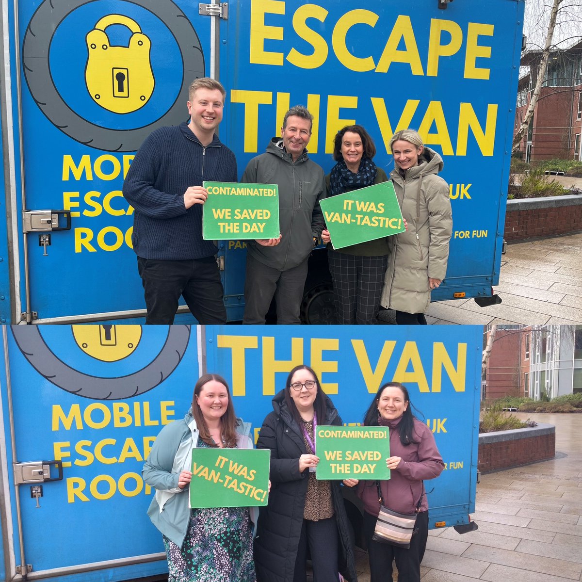 We really enjoyed “Escape the Van”. Team Office 1 escaped in 6 minutes 21 seconds and Team Office 2 in 8 minutes 15 seconds (We were a man down though 🤔) Thanks @edgehill #FeelGoodFeb