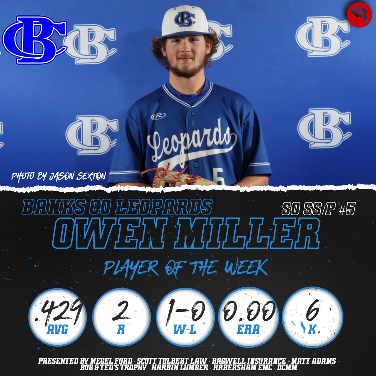 𝐁𝐋𝐈𝐓𝐙 𝐁𝐚𝐬𝐞𝐛𝐚𝐥𝐥 𝐏𝐥𝐚𝐲𝐞𝐫𝐬 𝐨𝐟 𝐭𝐡𝐞 𝐖𝐞𝐞𝐤
Owen Miller - <a href="/BCbaseball2024/">Banks County Baseball</a> SO SS/P #5 (Fan Vote)
<a href="/BanksHickman/">Banks Hickman</a> - <a href="/DCHSBaseball22/">Dawson County Baseball</a> SR P #8 (BLITZ Pick)
<a href="/KonnerBurrell/">Konner Burrell</a> - <a href="/hchsraiders_BSB/">Habersham Baseball</a> SR OF/P #9 (BLITZ Pick)

STORY/FRAMED PRINT/BUTTON: blitzsportsga.com/2024/02/28/mil…