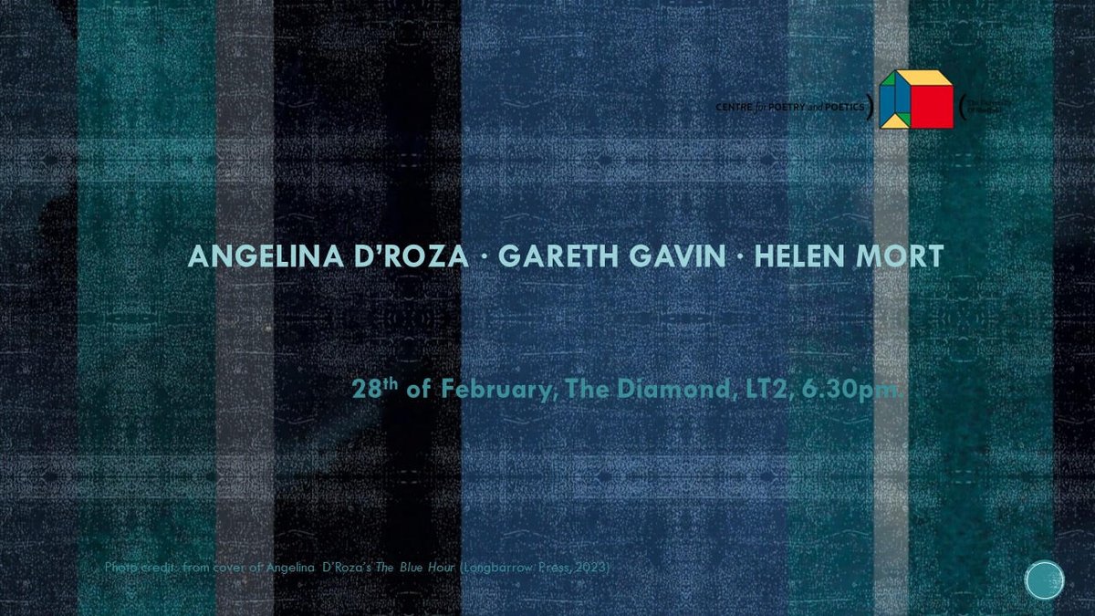It's only a few hours until our reading with @AngelinaDRoza, GarethGavin and @HelenMort. Join us!