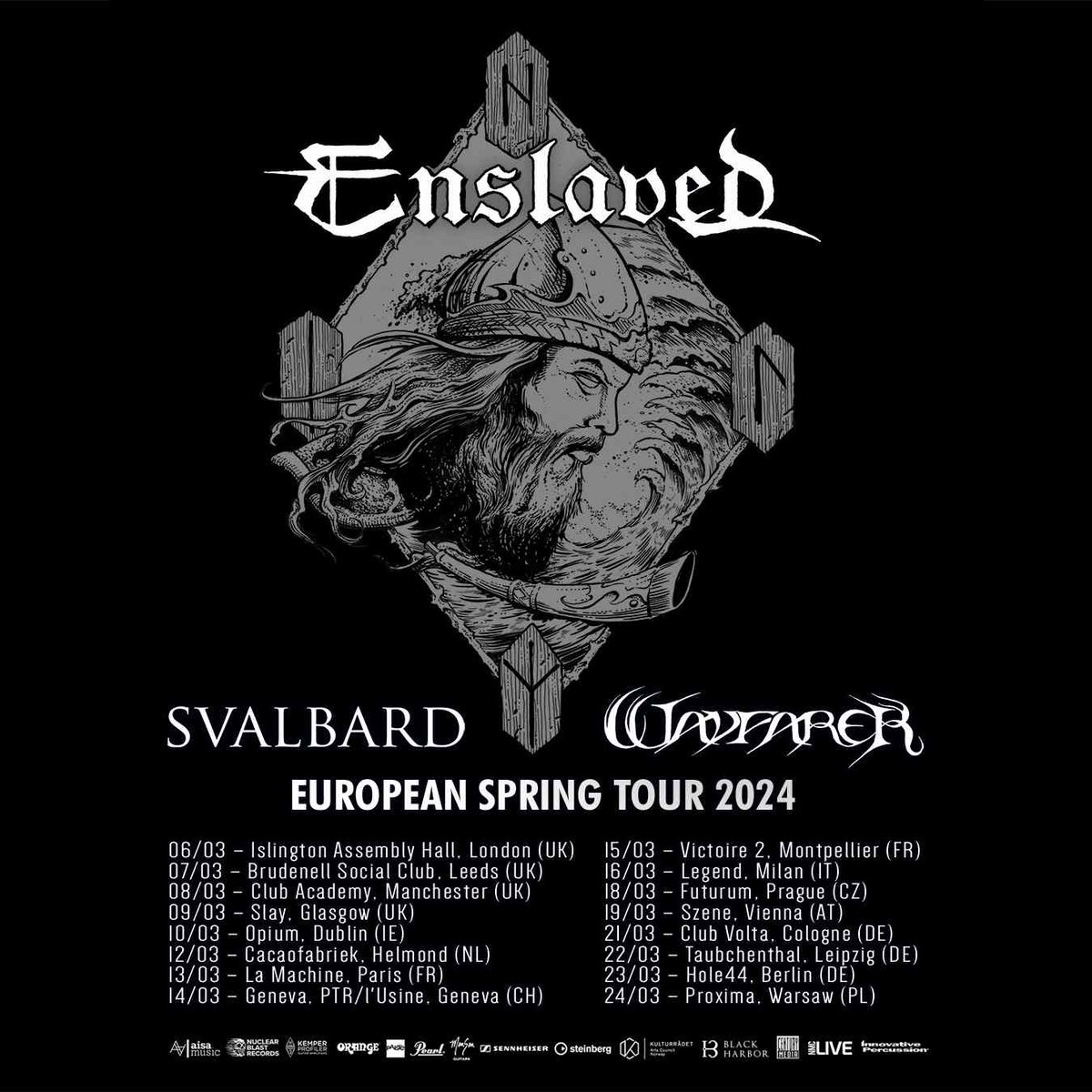 One week to go! We hope to see many of you on the following dates. 🔥 

Get your tickets at enslaved.no