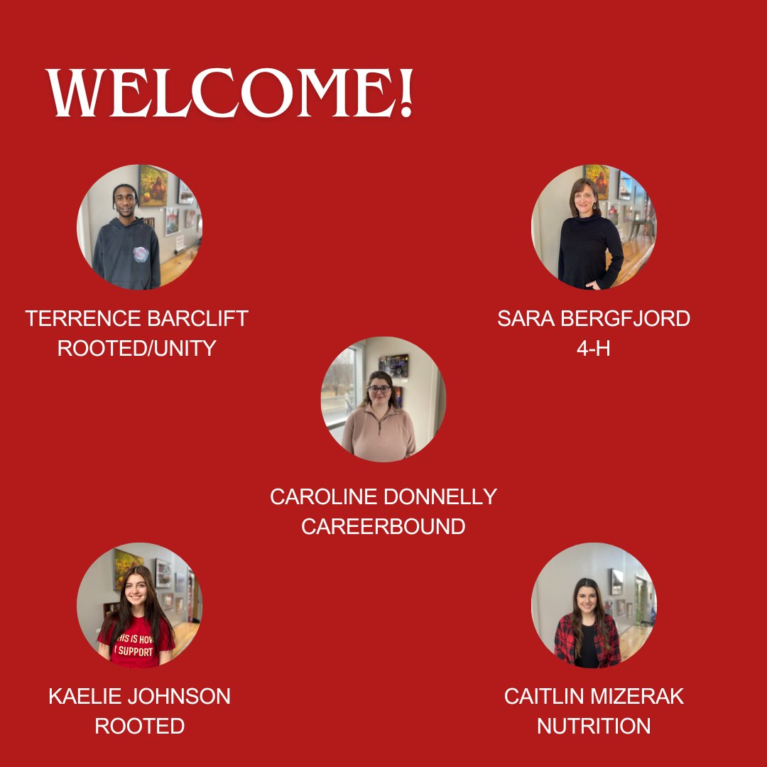 CCEBroome's tweet photo. We want to give a warm welcome to several new staff members that have joined our team in the last couple of months! Say hello to Terrence (RootED/UNITY), Sara (4-H), Caroline (CareerBound), Kaelie (RootED), and Caitlin (Nutrition)!
We're glad you are a part of the #stuffCCEdoes! https://t.co/Mtecoy3WZJ