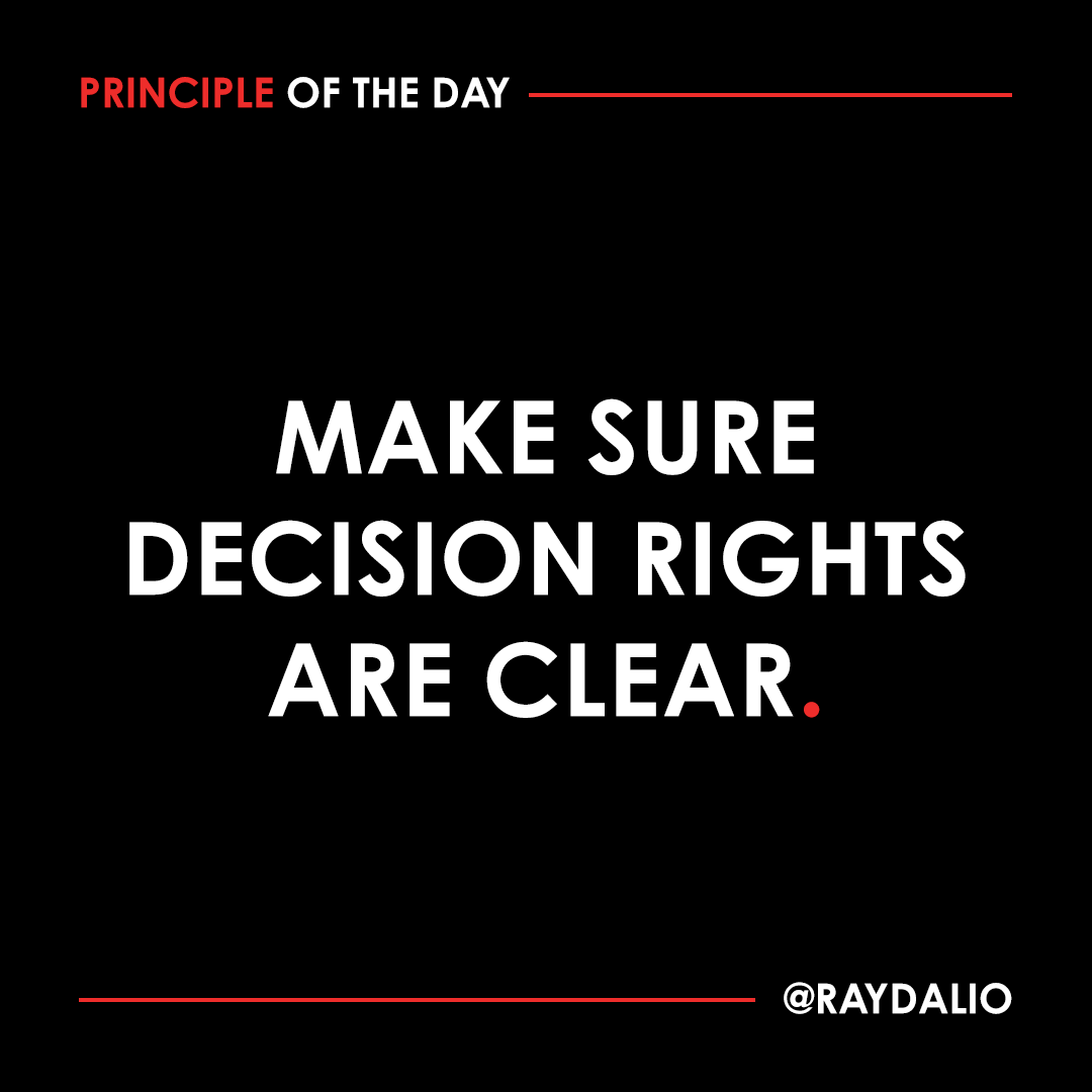 Make sure it's clear how much weight each person's vote has so that if a decision must be made when there is still disagreement, there is no doubt how to resolve it. #principleoftheday
