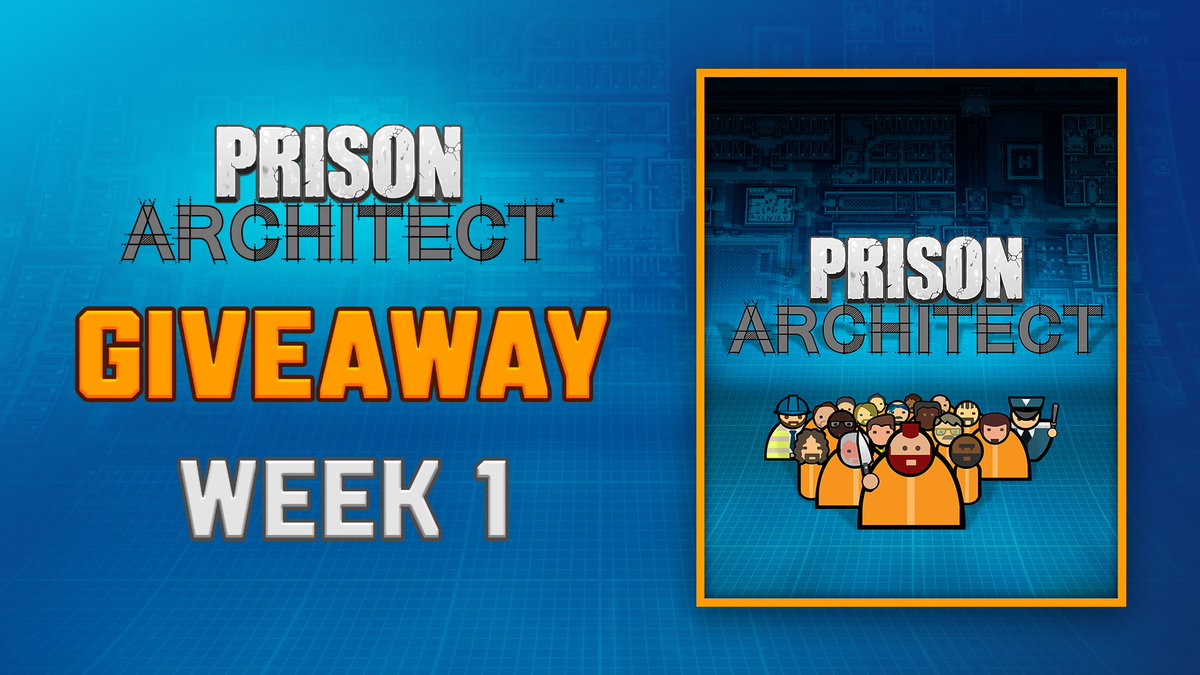 The weeks are long, but the days can be short if you give into your inner architect! Join our weekly PA1 giveaways starting now all the way to Prison Architect 2’s release! 🎉

🏆 PA1 Base Game
📜 How to enter:
Like, retweet, and tag a friend who NEEDS to play Prison Architect in