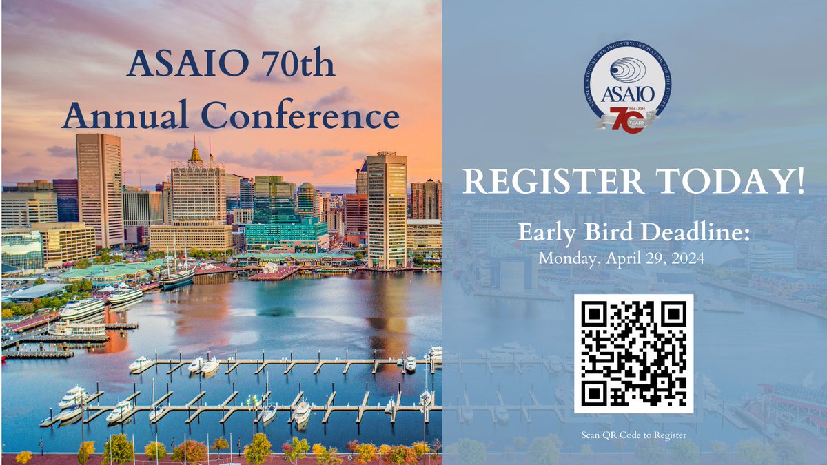 Register for ASAIO 70th Annual Conference held in Baltimore! Register Here: asaio.org/conference/Reg… #ASAIO #annualconference #Baltimore