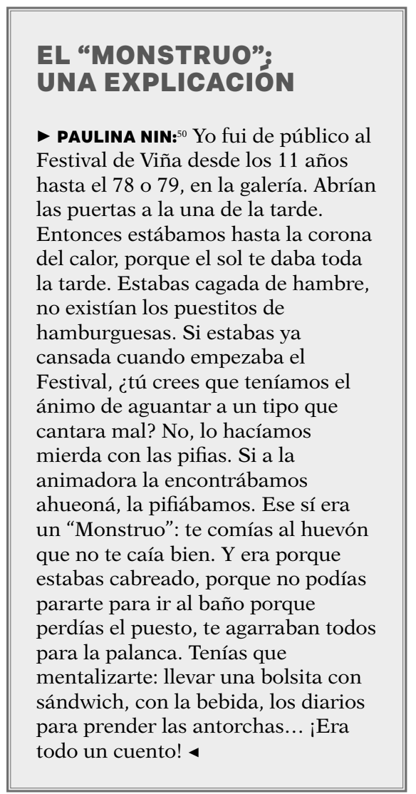 marcelotreras's tweet photo. Una explicación al origen y carácter del Monstruo del Festival de Viña según la ex animadora del certamen Paulina Nin, en nuestro libro #MuchaTele con @ralphvalley https://t.co/PLf9UR7T0i