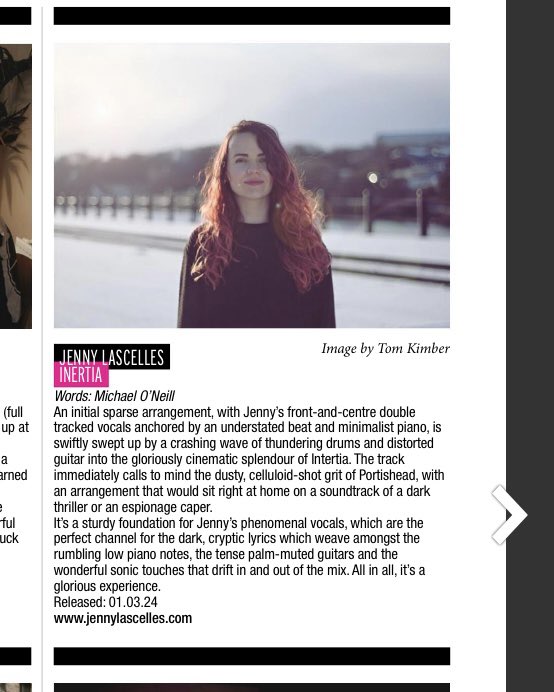 Massive thanks to @narc_magazine for the lush single review - head across to NARC. to read the full March issue! Inertia is out on Fridayyyyy and you can presave at the link below, me lovelies 🥳 xxx bio.site/jennylascelles