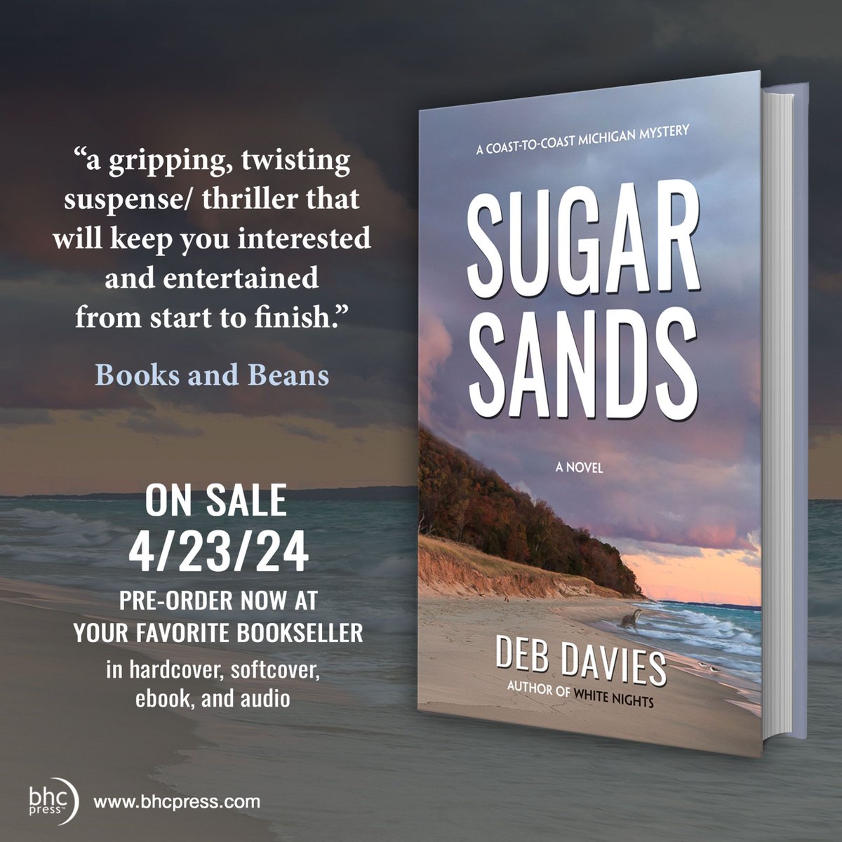 “a gripping, twisting suspense thriller that will keep you interested and entertained from start to finish.” —Books and Beans We are excited to share this great review of #SUGARSANDS by #DebDavies out 4/23/24: buff.ly/3IdFuY6 #BHCPress #MysteryFiction #MichiganFiction