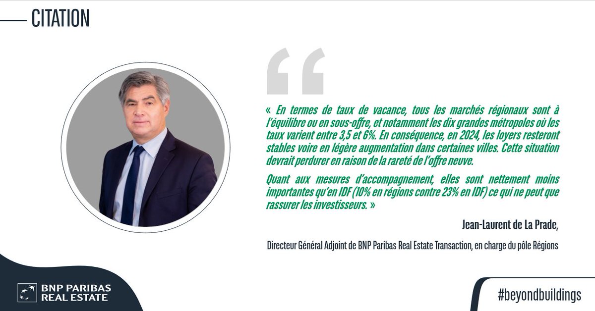 📰 Le marché des #bureaux en régions ralentit en 2023 avec 1,65 million de m² commercialisés et 6,2 milliards d'euros investis. #BeyondBuildings ➡️ spkl.io/60104I1Qr