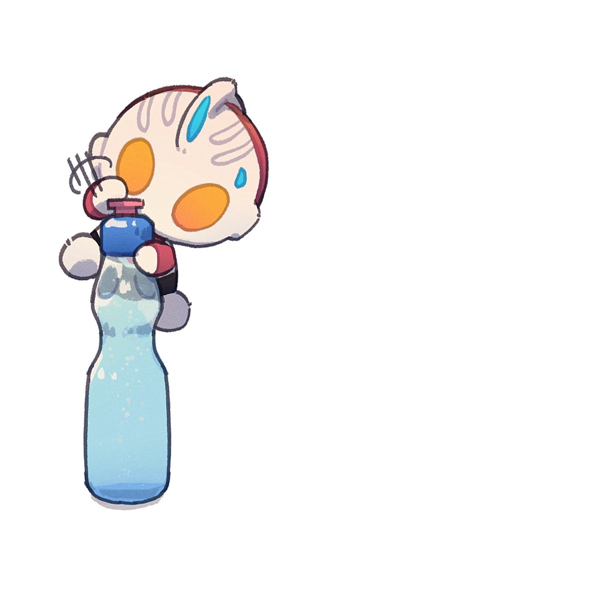 bottle solo white background simple background holding bottle holding chibi  illustration images