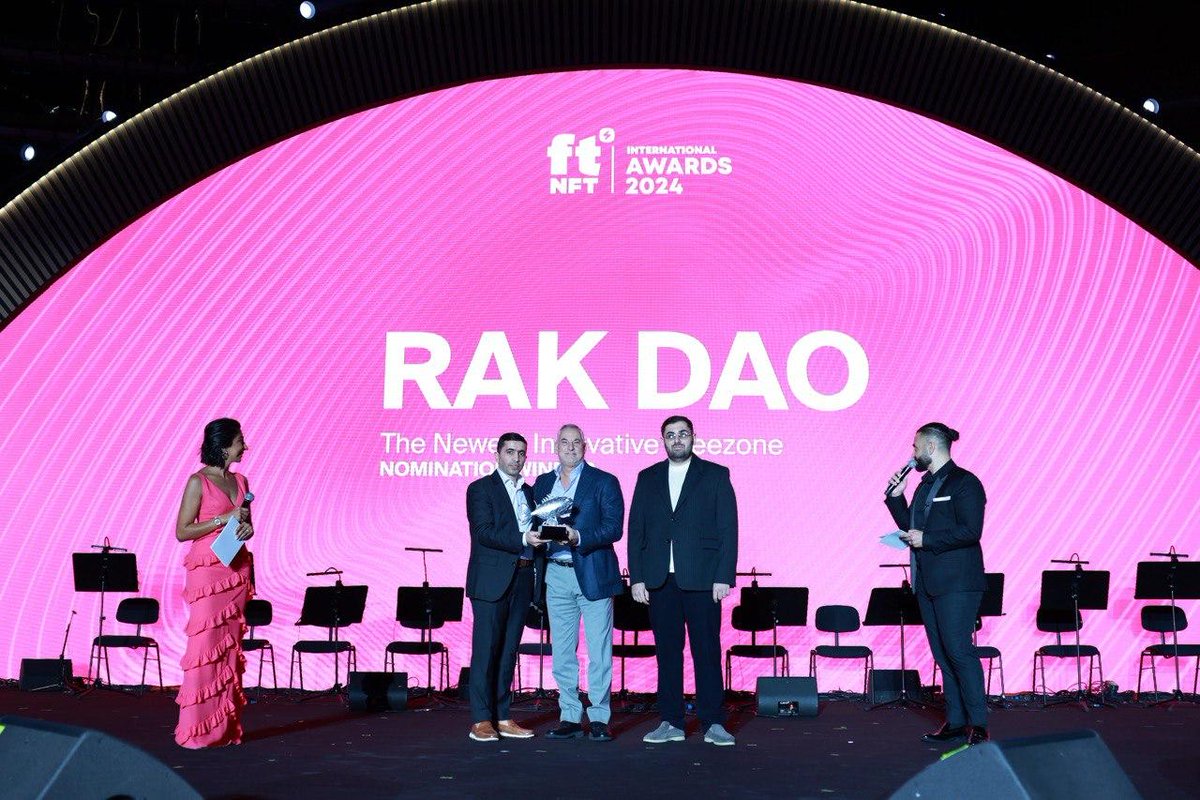 We're excited to share that RAK DAO has won The Newest Innovative Free Zone Award at the ftNFT International Awards 2024! This award is a testament to our commitment to innovation. Grateful for the recognition and looking forward to making an impact in #Web3 and beyond. #RAKDAO