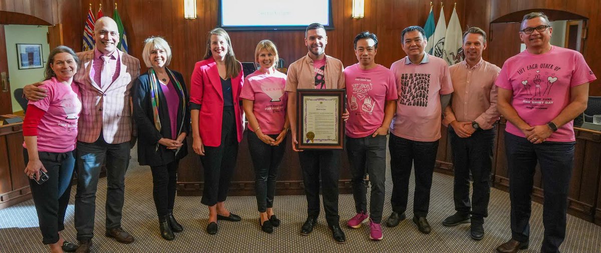 Proud to wear pink with my teammates as we stand united against bullying in all its forms. #PinkShirtDay is a powerful reminder that kindness and empathy are essential in creating a safe and inclusive city for all. Let's spread love and respect today, and every day.