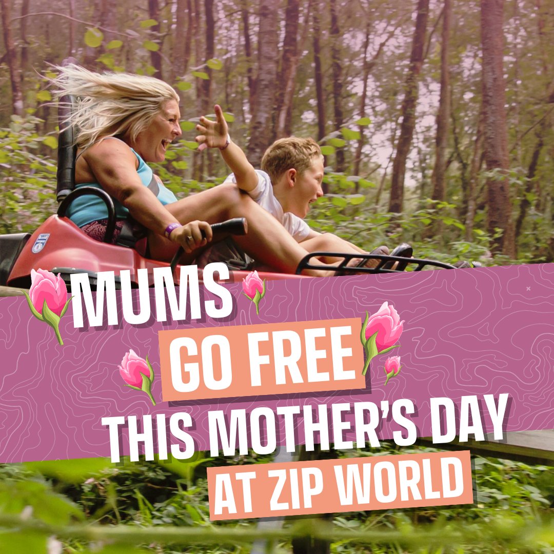 🌷Looking to treat mum to a Mother’s Day she’ll never forget? This Mothering Sunday the 10th of March 2024, we’re so excited to be able to offer mums the chance to come to Zip World for free!🌸 🎟️ To get your promo code and book fill out your details here: zipwo.uk/49ANUoD