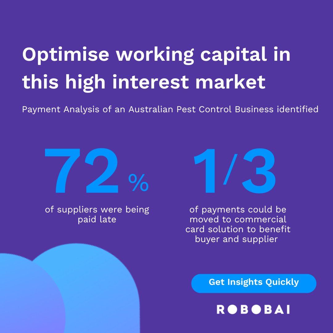 RobobaiGlobal's tweet image. How are you tracking with your Payment Times Reporting submission?
Robobai can streamline the reporting process.
We can also help reduce your average paid days to SME suppliers.
hubs.li/Q02l_jzs0
robobai #supplychain #spendanalysis #PTRS