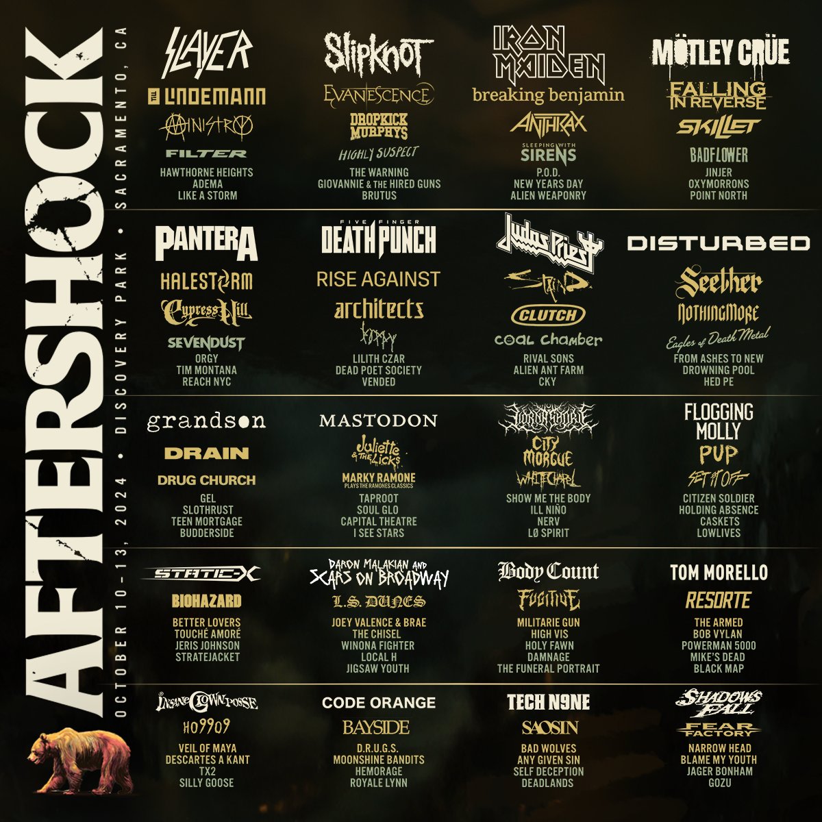 We'll see you freaks at @AFTERSHOCKSAC 2024🤘. It's gonna be a wild time, and you won't want to miss it! Get your ticket now at bit.ly/aftershock24