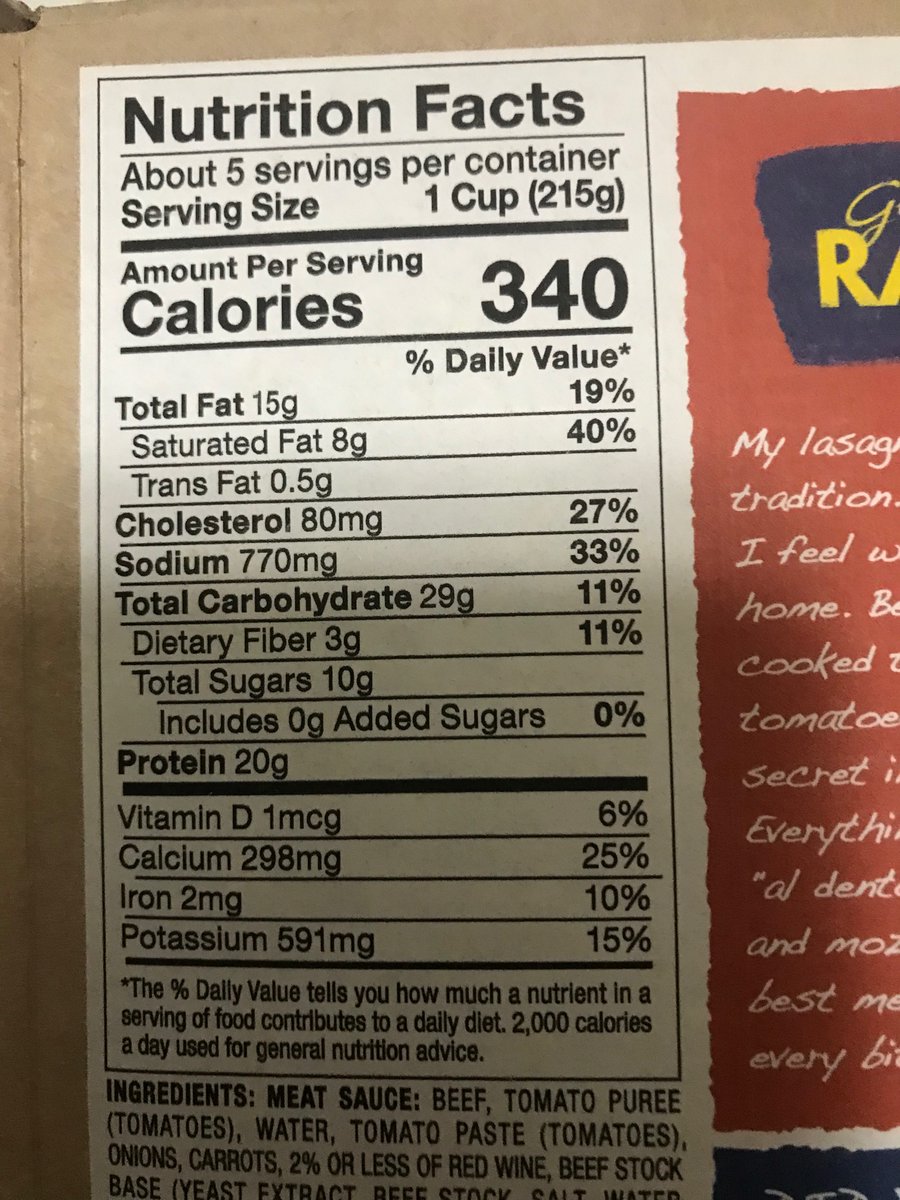 PraversTat's tweet image. In case you were wondering how many calories were in your lasagna 😂😎