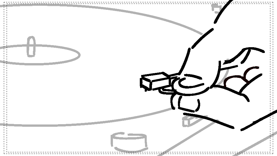 A vast majority of my boards remained thumbnails so I don't have a whole lot of pretty drawings but I think it's interesting to see my rough ideas carried and polished to the final frame...
The hand on the record player I just like bc I love detail shots and specificity 🤓