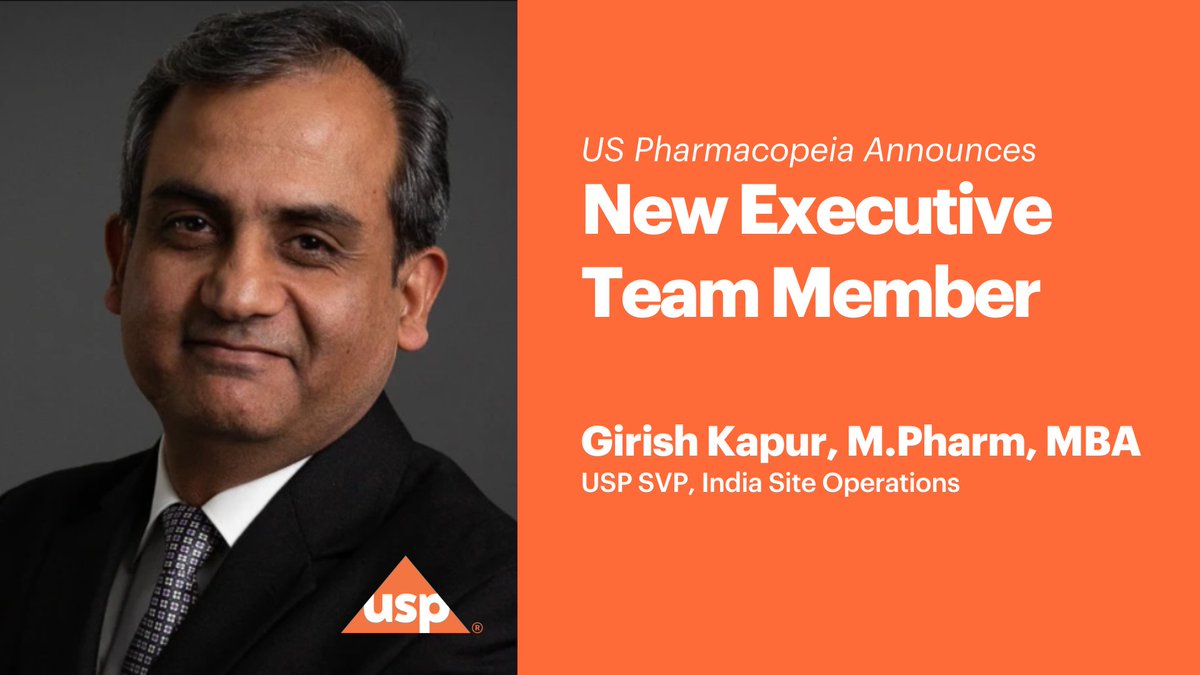 U.S. Pharmacopeia (@uspharmacopeia) on Twitter photo .<a href="/USPharmacopeia/">U.S. Pharmacopeia</a> is thrilled to announce the promotion of Girish Kapur to SVP of <a href="/USPinIndia/">U.S. Pharmacopeia India</a> Site Operations. #Like to join us in congratulating Girish on this well-deserved accomplishment and head to our newsroom for more: ow.ly/bguI50QISBx .<a href="/USPharmacopeia/">U.S. Pharmacopeia</a> is thrilled to announce the promotion of Girish Kapur to SVP of <a href="/USPinIndia/">U.S. Pharmacopeia India</a> Site Operations. #Like to join us in congratulating Girish on this well-deserved accomplishment and head to our newsroom for more: ow.ly/bguI50QISBx