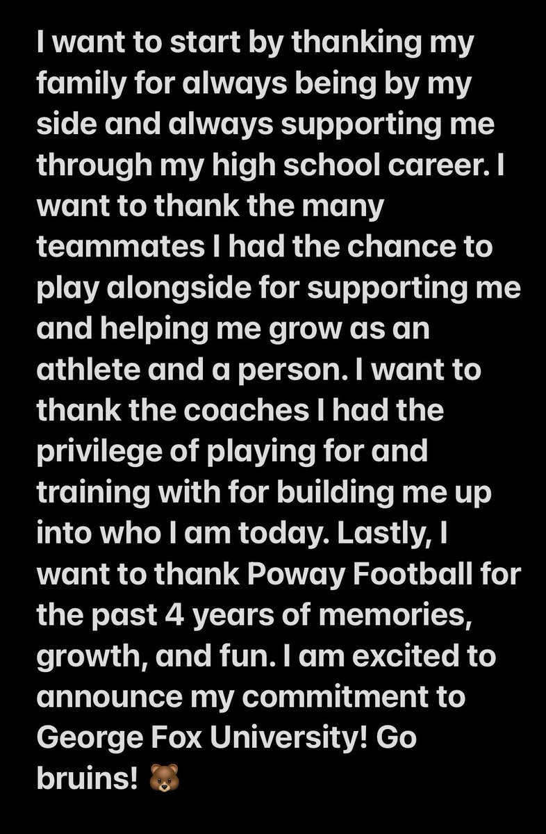 COMMITTED!🐻🐻

<a href="/KyleWil11332685/">Kyle Williams</a> <a href="/Coach_T_Mur17/">Tynan Murray 🏈</a> <a href="/slicknickricc5/">Nick Ricciardulli</a> <a href="/CoachBrettPoway/">Brett Williams 🏈</a> <a href="/bjameson_8/">Ben Jameson</a> <a href="/CoachRyanFB/">Ryan Hernandez</a> <a href="/coachgonzopoway/">Damian González</a> <a href="/PowayTitans/">Titan Football</a> <a href="/KenIngram3/">Ken Ingram</a> <a href="/AustinShadbolt/">Austin Shadbolt</a>