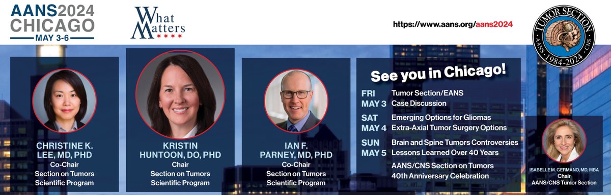 This years #ANNS Annual Meeting in Chicago has a wonderful Tumor Section Scientific Program. Cannot wait to see you there! #JNO #WhatMatters Register today: annualmeeting.aans.org