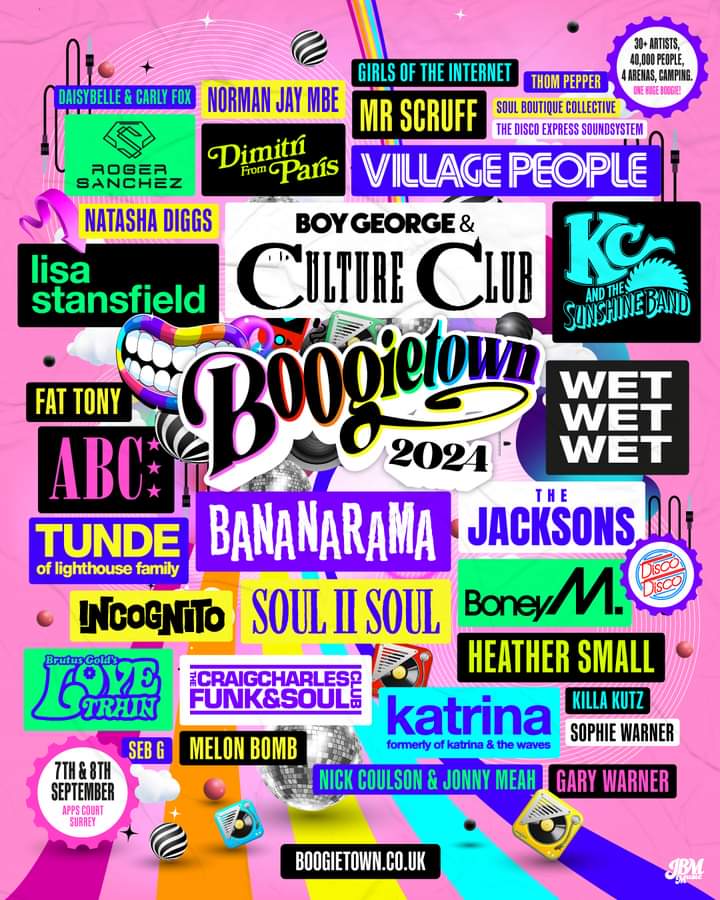 We are headlining the biggest boogie weekender in the UK! Join us on Saturday 7th &amp; Sunday 8th September at Apps Court, Surrey for what is set to be an unforgettable weekend. 🕺🎶

Tickets &amp; payment plans go on sale Friday 8th March at 9AM 🎫
boogietown.co.uk