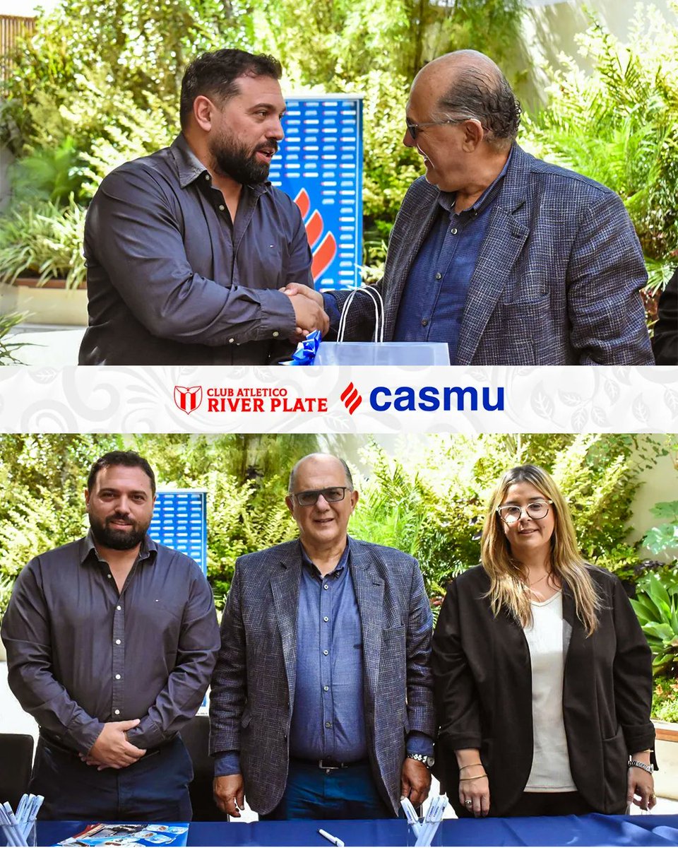 cariverplateuru's tweet photo. En el día de hoy el Club Atlético River Plate renovó el acuerdo comercial con @casmuoficial por la cobertura  asistencial de nuestros jugadores. 
Agradecidos por todos estos años de trabajo conjunto apostamos por continuar este vínculo entre ambas instituciones.

#VamosRiver 🔴⚪️ https://t.co/PAj42SGAcL