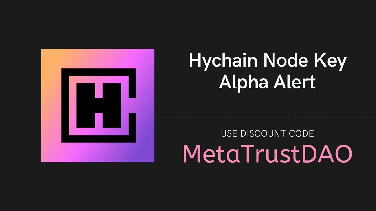 MetaTrustDAO (@metatrustgg_) on Twitter photo Our community was given 1,200 points for the upcoming <a href="/HYCHAIN_GAMES/">HY Foundation</a> Node Key mint.
- Like & Repost
- Comment & Use Code “MetaTrustDAO”
#MetaTrustStudios #Hychain Our community was given 1,200 points for the upcoming <a href="/HYCHAIN_GAMES/">HY Foundation</a> Node Key mint.
- Like & Repost
- Comment & Use Code “MetaTrustDAO”
#MetaTrustStudios #Hychain