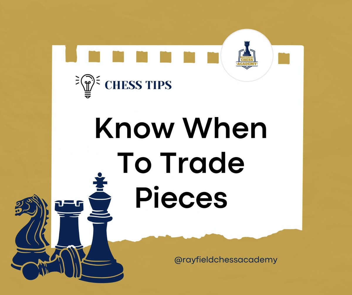 rayfieldchess's tweet image. #chesstip In chess, it&apos;s vital to know when to trade pieces. Timely exchanges can remove opponent&apos;s active pieces, simplify the game, open up victory paths, or ensure a robust endgame. It&apos;s beyond mere moves, it&apos;s about leveraging piece swaps to gain board advantage.