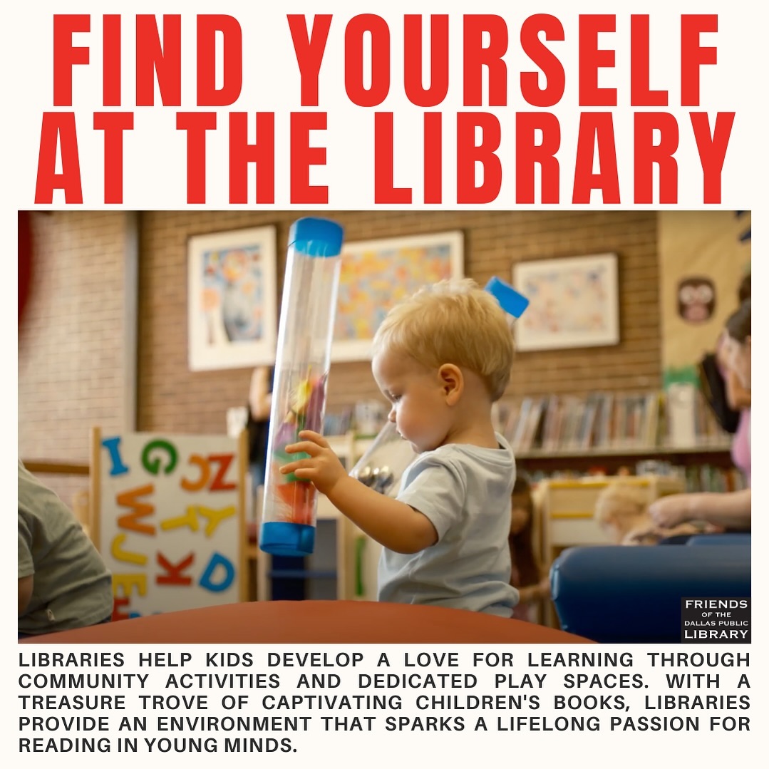 FODPL's tweet image. Explore the magic of learning at the library! All full-service Dallas Public Library locations have vibrant, unique Reading Ready Play Spaces, storytimes and dedicated early literacy programs. Dive into captivating children’s books and let your imagination soar. #DallasLibraries