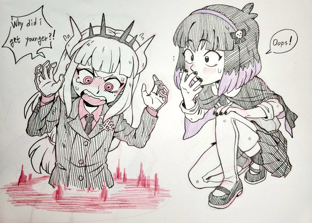 ルシファー(Helltaker) 「I also bought blue and green!! 」|검은목기린のイラスト